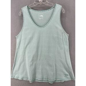 The North Face Tank Womens Sz 2X Green White‎ Stripe Top Scoop Neck Plus